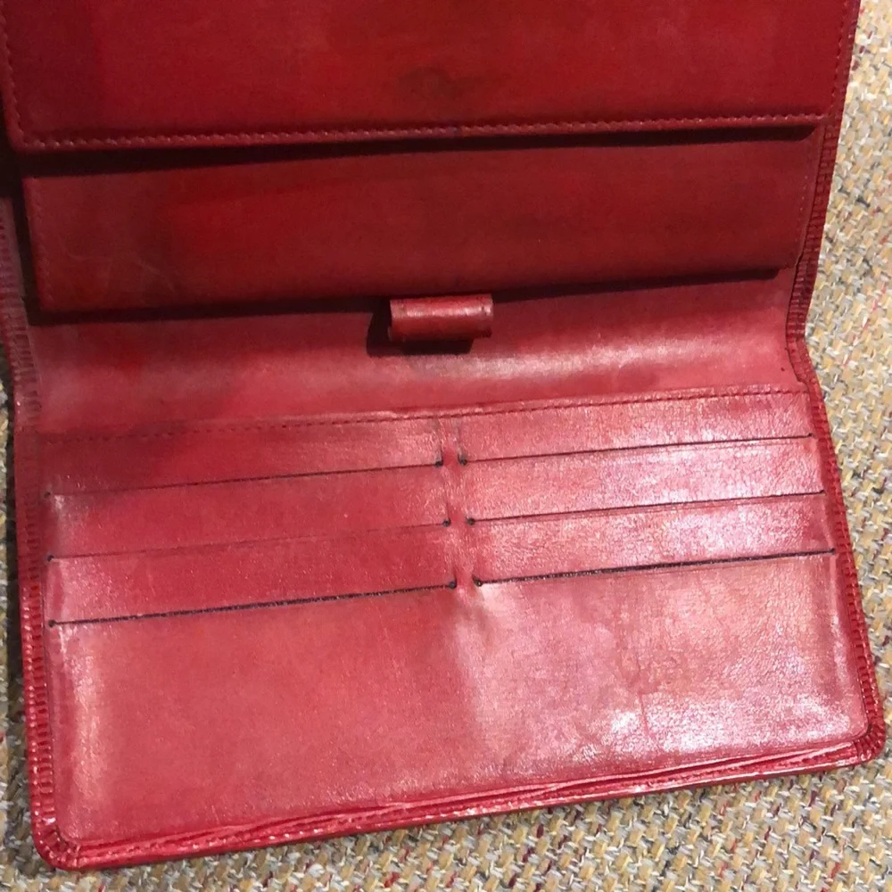 LOUIS VUITTON Sarah International Wallet RED EPI Leather Trifold Full Length